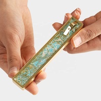 CHENLANG Brûleur d'encens exquis et durable en laiton avec incrustation de nacre, attrape-cendres, diffuseur d'aromathérapie, objet de collection pour la décoration intérieure