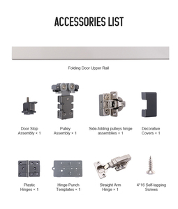 Phụ kiện nhà bếp tường 2 bên ngoài phần cứng Bifold treo bánh xe đường sắt tủ quần áo gỗ trượt bản lề Cơ chế gấp cửa tủ - Product Image 2