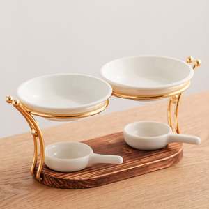 Moyen-Orient arabe luxe bougie brûleur à mazout romantique en céramique métal porte-encens exquis brûleur à mazout à base de bois pour la méditation - Product Image 2