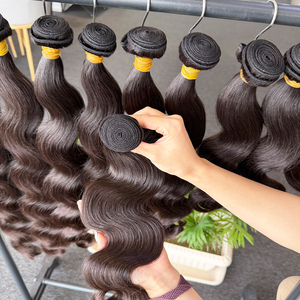 Factory 20 inch Body Wave Remy Human Hair Bundles 100g Natural Black Color Unprocessed <b>Cheap</b> Human Hair Bundles - Product Image 4