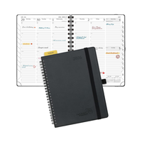 Agenda 2026, vue hebdomadaire, A5 (22x16,5 cm), couverture en simili cuir PU, spirale, 100 feuilles, 26 rendez-vous, planificateur de travail vertical hebdomadaire