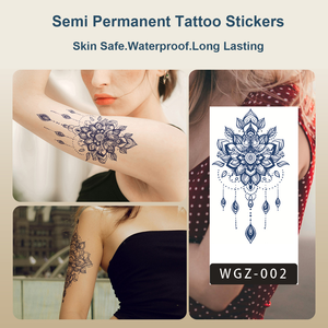 New Designs Fashionable Waterproof Long Lasting <strong>Henna</strong> Herbal Juice Arm Semi Permanent Tattoo Stickers - Product Image 1