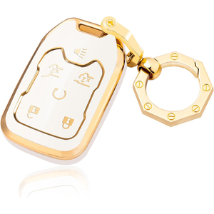 Étui de clé de voiture à bordure dorée, trè<span class=keywords><strong>s</strong></span> vendu à l'international, porte-clé<span class=keywords><strong>s</strong></span> exquis, pendentif, best-seller Amazon, vente en gros - Product Image 1