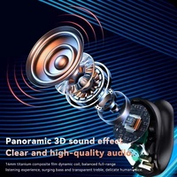 Écouteurs sans fil TWS YYK-Q92 à clip d'oreille pour le sport et le gaming, Bluetooth 5.3, étanches, son stéréo, réduction de bruit ENC, avec affichage numérique Q92