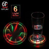 Sous-verre lumineux RGB personnalisé pour bouteille, changeant de couleur, pour bar, club, boisson, idéal pour les célébrations