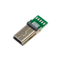 Conector USB Tipo B Mini de 10 Pines Macho con Placa PCB y Cable Soldado para Montaje