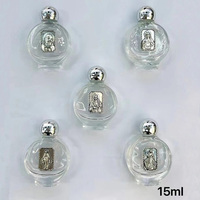 63x44mm 15ml Saints religieux Jésus Vierge Marie Bouteille en verre d'eau bénite avec bouchon de chapelet
