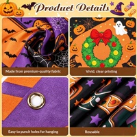 Nouvelle Décoration Suspendue d'Extérieur pour Halloween, Thème International, avec Drapeau, Crâne, Sorcière, Citrouille, Clown, pour une Ambiance Horreur