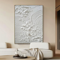 Décoration d'intérieur, toile 100% faite à la main, blanche, minimaliste, Wabi Sabi, abstraite, peinture murale verticale en plâtre 3D, art moderne texturé