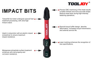 رأس لولبي ساق من TOOLJOY ، 75 ، بت تأثير مغناطيسي لمفك البراغي مخصص مصنع بت - Product Image 4