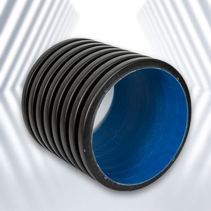 Tuyau ondulé à <span class=keywords><strong>double</strong></span> <span class=keywords><strong>paroi</strong></span> en PEHD SN6 800 mm, tuyau de drainage, tubes en plastique PEHD / tuyau de drainage / tuyau ondulé <span class=keywords><strong>100</strong></span> - Product Image 1