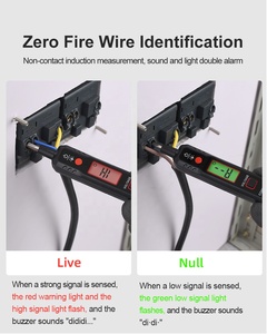 GVDA AC <span class=keywords><strong>DC</strong></span> gerilim dedektörü kalem metre 12-300V LCD elektrik sensörü Test kalem devre kesici bulucu temassız voltmetre - Product Image 3