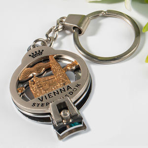 Personnalisable Métal <span class=keywords><strong>Vienne</strong></span> Bâtiment Peinture Porte-clés avec Coupe-Ongles Caractéristiques Logo Personnalisé - Product Image 5