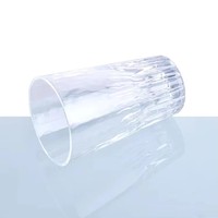 Verre à bière transparent à rayures simples, tasse à eau, gobelet en verre en gros pour la décoration intérieure