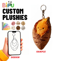 Porte-clés pendentif patate douce grillée dessin animé personnalisé en usine, jouet en peluche doux et mignon en coton rembourré, à suspendre au sac, idéal pour un cadeau