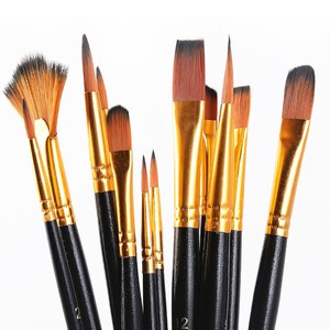 Set di pennelli per pittura acrilica per pittura acrilica con manico in legno di alta qualità da 12 pezzi all'ingrosso - Product Image 2
