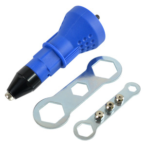 Electric Rivet Gun Adapter With Metal Plastic Body Blue Version For Electric Drill Tools - Product Image 1