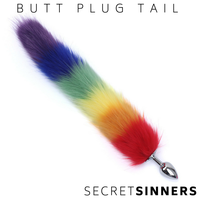 Faux plug anal en métal avec queue de renard, jouet sexuel anal, fourrure colorée arc-en-ciel, jeu de rôle, plug anal pour couples adultes, lesbiennes, gays