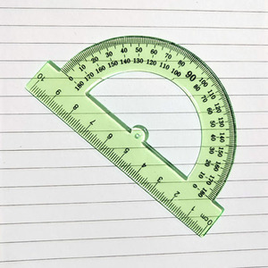 Juego de 4 piezas de reglas de geometría de plástico transparente verde para oficina, set de reglas de medición. - Product Image 4