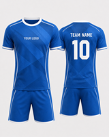 Setelan Jersey Sepak Bola Kustom Lengan Pendek Seragam Sepak Bola Polos Celana Pendek Dewasa Pria Cepat Kering Bernapas Transfer Panas Perlengkapan Tim