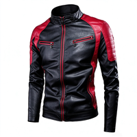 Blouson en cuir personnalisé pour homme, col montant, style motard, coupe ajustée, poches zippées, vêtement d'extérieur tendance, modèle TKAN1041