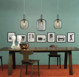 <span class=keywords><strong>Lustre</strong></span> suspendu au design moderne pour bar, chevet, verre fumé gris, luminaire suspendu - Product Image 5