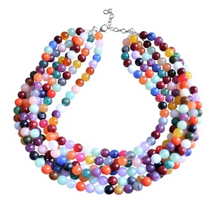 Collar de Cuentas de Resina Multicolor Hecho a Mano 2026, Joyería Elegante de Forma Redonda para Mujeres y Niñas, Accesorio de Moda para Fiestas - Product Image 5