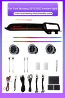 Kit d'éclairage intérieur LED SJC pour Ford Mustang 2015-2022, éclairage ambiant dynamique RGB 64 couleurs, accessoires décoratifs
