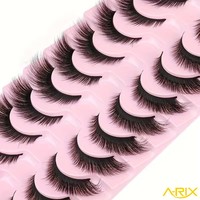 A-RIX 8D Glamour Cat Eye Lashes 16mm Aspecto Natural Hechas a Mano Pestañas Aladas Voluminosas 10 Pares Paquete Económico Venta al por Mayor Marca Privada