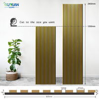 Panneaux acoustiques modernes insonorisants à trois côtés en placage de bois PVC, revêtement doré, 60% de réduction du bruit pour salle et chambre