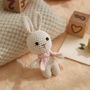 Giocattolo in Legno per Neonati, <span class=keywords><strong>Sonaglio</strong></span> Coniglio in Cotone Neutro Lavorato all'Uncinetto, Regalo <span class=keywords><strong>Amigurumi</strong></span> - Product Image 4
