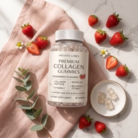 Complément alimentaire en bonbons gélifiés au collagène, kératine et peptides pour la peau et les ongles, pour la beauté des femmes, 60 gommes, 180g, OEM ODM, étiquette privée