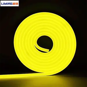 Limão amarelo dc12v 2835 flexível, silicone mini 6mm 8mm cortável 5m conjuntos led flex neon