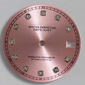 28.5mm diamond dial <b>watch</b> with waterproof stainless steel <b>case</b>, featuring pink, white and blue dials, equipped with NH35 - Product Image 5