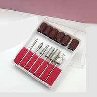Lot de 6 bandes abrasives marron pour manucure et pédicure, kits de forets à ongles diamantés, dissolvant de gel, vernis à ongles, cadeau beauté pour les ongles