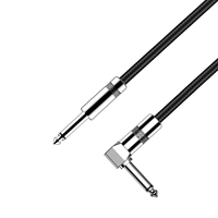 Fabrika OEM 10FT Örgülü 1/4 İnç TS Mono Jak Sağ Açılı - Düz Elektrik Gitar Kablosu (Enstrüman ve Müzik Amfisi için)