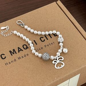 925 Sterling Silver Rabbit <b>Beaded</b> <b>Bracelet</b> For Women Minimalist Cartoon Animal Zodiac Charm Jewelry Everyday Wear - Product Image 2
