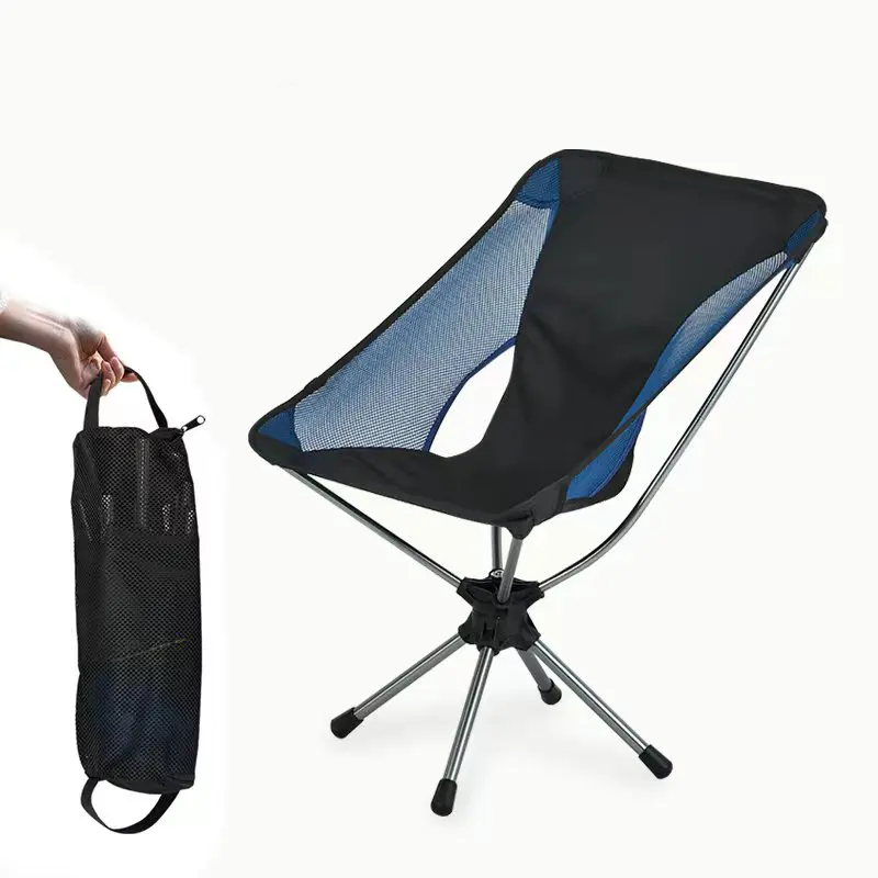 Custom Aluminium Lightweight Compact Folding Beach Swivel Chair 360 Rotatable Camping Chair