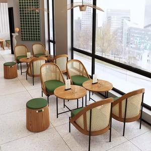 उच्च गुणवत्ता वाली चमड़े की लकड़ी के सेट के साथ वाणिज्यिक उपयोग के लिए आधुनिक अनुकूलन योग्य रंगीन रतन कुर्सियां - Product Image 4