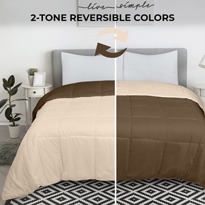 Edredón Reversible de Microfibra de 2 Tonos, 100% Algodón, Alternativa al Plumón, para Todas las Temporadas, en Oferta - Product Image 1