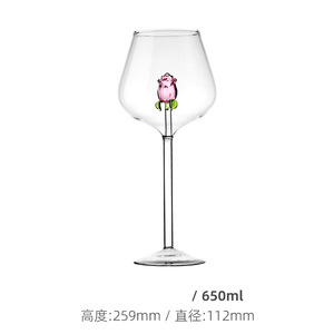Gül ile 400ml.600ml bordo gözlük, şampanya bardakları, yaratıcı bordo gözlük - Product Image 3