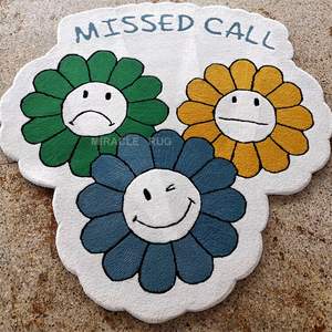 พรมปูพื้นแบบถักทอลายดอกไม้สีเขียวดอกไม้เมืองร้อนพรมและพรมปูพื้นสำหรับห้องนั่งเล่นที่มีดอกไม้ - Product Image 6