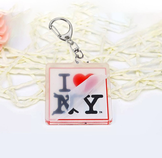 Double-sided High-definition UV-printed Holographic Acrylic Keychain with Epoxy Process Anime Theme Doll Keychain
