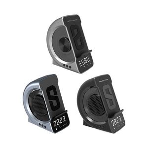 Portable Wireless Charger Bluetooth <b>Speaker</b> with <b>LED</b> Clock & Night Light - High Definition Sound and Smart Alarm for Daily Use - Product Image 1