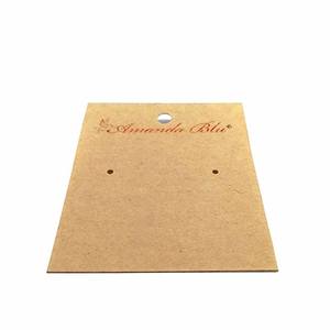 Custom glossy gold foil logo <span class=keywords><strong>the</strong></span> cut necklace card, display jewelry earring card - Product Image 4