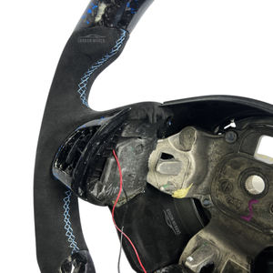 Volant Forgé en Fibre de Carbone pour Fiat <span class=keywords><strong>500</strong></span> <span class=keywords><strong>Abarth</strong></span> 2007-2024 595 695 124 Spider Punto Tipo Ypsilon, Volant de Voiture Sportive - Product Image 5