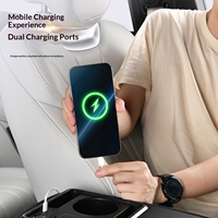 Nouvelle Boîte de Rangement Universelle en Cuir pour Accoudoir de Voiture 2026 avec Support de Charge USB et Rehausseur – Multifonction