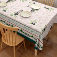 Nappe en polyester haut de gamme, imperméable, résistante à l'huile et à la chaleur, facile à nettoyer, style ferme, pour salle à manger et cuisine
