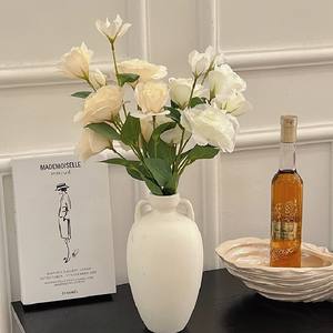 Fleurs artificielles de Lisianthus en soie blanc et rose clair, haute simulation, pour mariage et décoration intérieure - Product Image 4