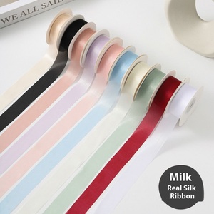 Sữa Tuyết Sợi Ribbon Cho Tự Làm Quà Tặng Giáng Sinh 2.5/4Cm Cảm Giác Cao Tie Ban Nhạc Polyester Bó Hoa Hoa Bao Bì Quà Tặng Băng - Product Image 1